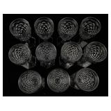 Set of 11 FOSTORIA AMERICAN CLEAR 2056 Hex Foot Water Goblets. ***Estimated Replacement Value $220***