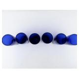 Set of 6 CRISTAR Cobalt Blue Rounded Top Highball Glasses.