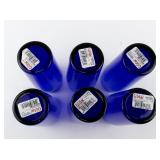 Set of 6 CRISTAR Cobalt Blue Rounded Top Highball Glasses.