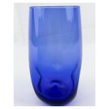 Set of 6 CRISTAR Cobalt Blue Rounded Top Highball Glasses.
