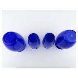 Group of 4 Cobalt Blue Vases.