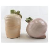 ENESCO 1992 Turnip & Carrot Salt & Pepper Shakers.