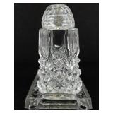 Vintage Bohemian Cut Crystal Salt & Pepper Shakers with Tray