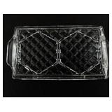 Vintage Bohemian Cut Crystal Salt & Pepper Shakers with Tray