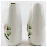 Vintage Porcelain Raised Roses Prayer Salt & Pepper Shakers