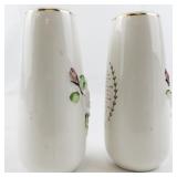 Vintage Porcelain Raised Roses Prayer Salt & Pepper Shakers