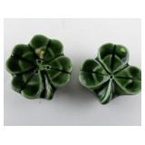 Vintage VALLONA STARR Four & Three Leaf Clovers Salt & Pepper Shakers. Circa 1950-53