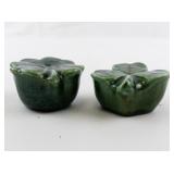 Vintage VALLONA STARR Four & Three Leaf Clovers Salt & Pepper Shakers. Circa 1950-53