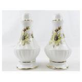 ROYAL TARA Thistle Salt & Pepper Shakers Irish Fine Bone China -Homemade in Galway Ireland
