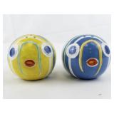 Blue, Green, & Yellow Fish Salt & Pepper Shakers.