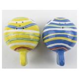 Blue, Green, & Yellow Fish Salt & Pepper Shakers.