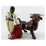 Vintage Matador & Bull Ceramic Salt & Pepper Shakers