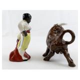 Vintage Matador & Bull Ceramic Salt & Pepper Shakers