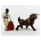Vintage Matador & Bull Ceramic Salt & Pepper Shakers