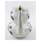 LEFTON Stacking Hand Painted Violet Teapot & Cup Set #958