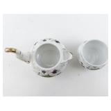 LEFTON Stacking Hand Painted Violet Teapot & Cup Set #958