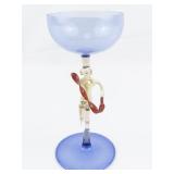 Vintage 5" Art Deco Ribbon Nude Dancer Stemware Cocktail Blown Glass.