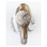 7" Beautiful IMPERIAL Opaque Pressed Caramel Brown & Butterscotch Slag Glass Cruet & Stopper