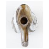 7" Beautiful IMPERIAL Opaque Pressed Caramel Brown & Butterscotch Slag Glass Cruet & Stopper