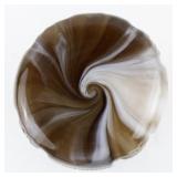 7" Beautiful IMPERIAL Opaque Pressed Caramel Brown & Butterscotch Slag Glass Cruet & Stopper