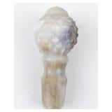 7" Beautiful IMPERIAL Opaque Pressed Caramel Brown & Butterscotch Slag Glass Cruet & Stopper