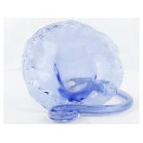 Hand Blown Blue Glass Resting Flower.