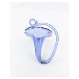 Hand Blown Blue Glass Resting Flower.
