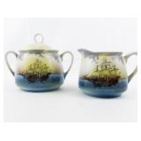 PK UNITY Nautical Porcelain Creamer & Sugar.