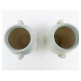 HULL POTTERY Set of Two 7 1/2 Inch "Calla Lilly" Double Handle Vases.