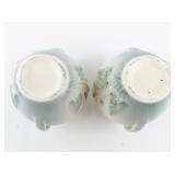 HULL POTTERY Set of Two 7 1/2 Inch "Calla Lilly" Double Handle Vases.