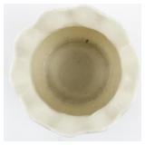 Vintage 3" BELLEEK Porcelain Fluted Ribbon Miniature Flower Pot