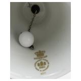 Group of Three Bells: Moser Bohemian Crystal Czechoslovakia Handmade Heavy Gold Glint Dinner Bell, BING & GRONDAHL Seagull Bell. & TREASURE MASTERS Angels Kissing Bell.