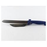 "The Magic Knife" Molybdenum Steel Bread Knife with Sleeve.