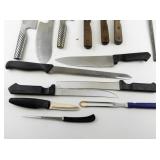 Group of 11 Kitchen & Steak Knives -Tommer, Technique Jamanese Stainless Steel, & Farberware.
