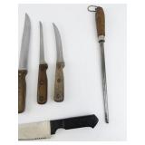 Group of 11 Kitchen & Steak Knives -Tommer, Technique Jamanese Stainless Steel, & Farberware.