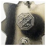 Set of Two US Coast Guard Silver Oakleaf with Blue A Lapel Pins