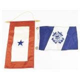 One Blue Star Active Service Military Double Sided Banner & US Coast Guard Auxiliary Flag