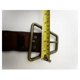 Vintage Brown Leather Belt with MASSIVE BUCKLE