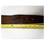 Vintage Brown Leather Belt with MASSIVE BUCKLE