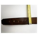 Vintage Brown Leather Belt with MASSIVE BUCKLE