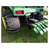 John Deere 420 Tractor, snowblower, mower, snow blade
