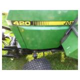 John Deere 420 Tractor, snowblower, mower, snow blade