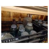Vintage Canning Jars, and other jars in totes