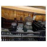 Vintage Canning Jars, and other jars in totes