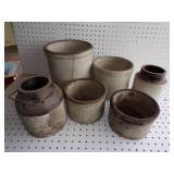 Vintage Stoneware crocks including Vintage Redwing #2