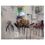 Tools and Hardwar  on White Peg Board