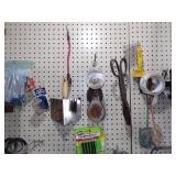 Tools and Hardwar  on White Peg Board