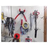 Tools and Hardwar  on White Peg Board