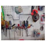 Tools and Hardwar  on White Peg Board
