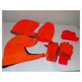 Hunting Gloves and 4 Hats - Orange